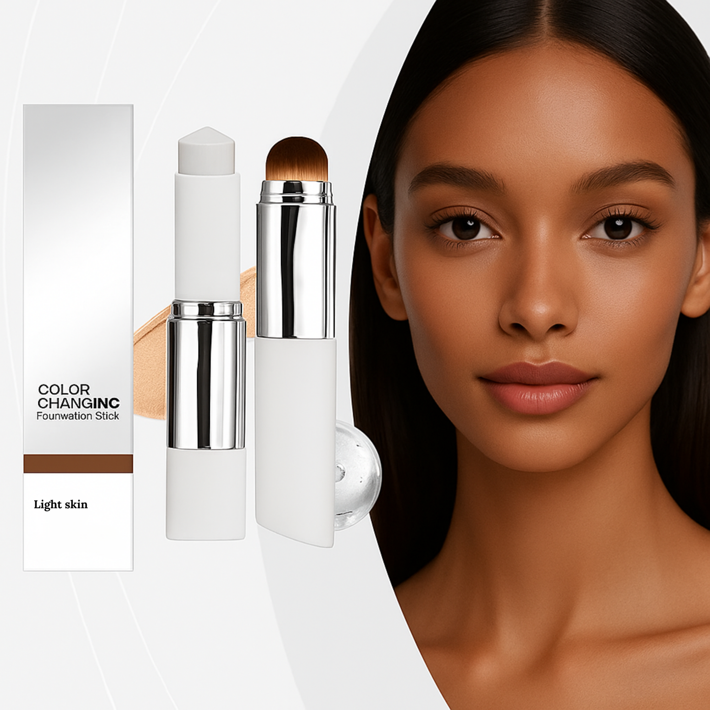 Baton de fond de teint à couleur changeante